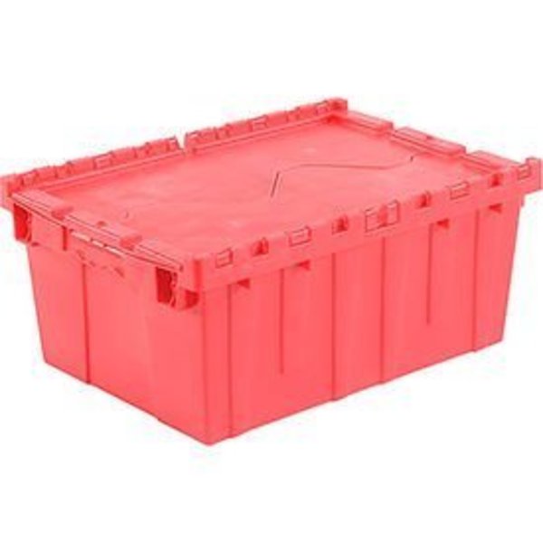Monoflo International Global Industrial„¢ Plastic Attached Lid Shipping & Storage Container 21-7/8x15-1/4x9-11/16 Red DC2115-09RED